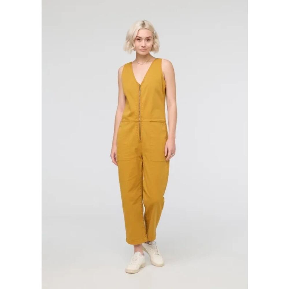 DU/ER LuxTwill Jumpsuit Yellow Women’s Size S Cropped Utility